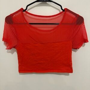 Charlotte Russe Red Fitted Crop T-Shirt